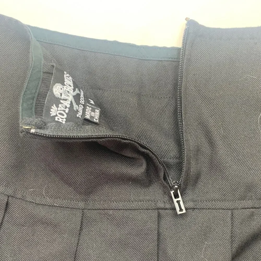 Tripp Royal Bones size medium black pleated mini skirt silver chain emo goth